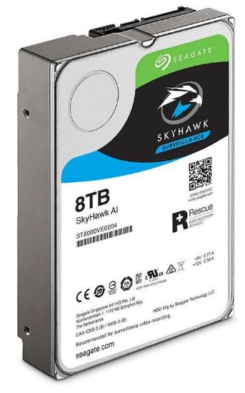 Picture of ST8000VE000 Seagate Skyhawk AI Surveillance 8TB 7.2K RPM SATA-6GBPS 256MB Buffer 3.5inch Internal Hard Disk Drive Designed For Artificial Intelligence (Ai) Enabled Video Surveillance Solutions. New Bulk Pack. Call.