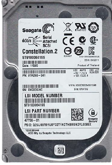 Picture of ST91000641SS Seagate Constellation 1TB 7.2K RPM SAS 6GBPS 64MB Cache (SED / 512n) 2.5-inch Hard Disk Drive. Refurbished.
