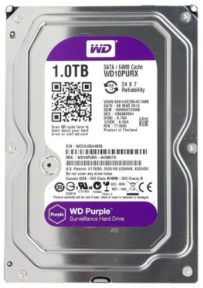 Picture of WD10PURX Western Digital Purple 1TB 5.4K RPM SATA 6GBPS 64MB Cache Surveillance Internal Hard Drive | Refurbished
