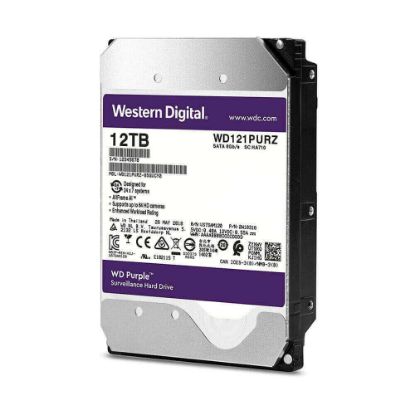 Picture of WD121PURZ Western Digital WD Purple 12TB 7.2K RPM SATA-6GBPS 256MB Buffer 3.5 Inch Internal Surveillance Hard Disk Drive. New Bulk Pack.