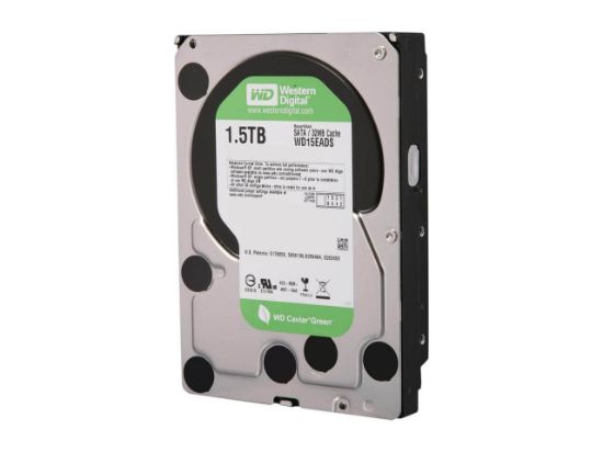 Picture of WD15EADS Western Digital Caviar Green 1.5TB 7.2K RPM SATA-II 7 Pin 32MB Buffer 3.5 Inch Hard Disk Drive. Refurbished.