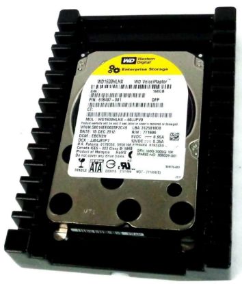 Picture of WD1600HLHX Western Digital Velociraptor 160GB 10K RPM SATA-6GBPS 32MB Buffer 3.5 Inch Low Profile (1.0 INCH) Hard Disk Drive. Refurbished.