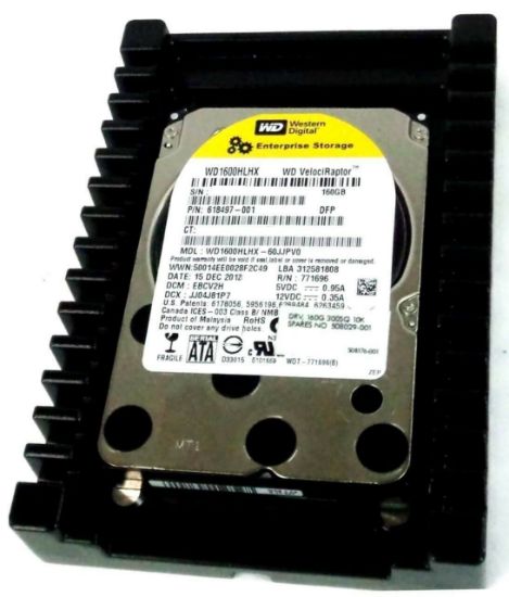 Picture of WD1600HLHX Western Digital Velociraptor 160GB 10K RPM SATA-6GBPS 32MB Buffer 3.5 Inch Low Profile (1.0 INCH) Hard Disk Drive. Refurbished.
