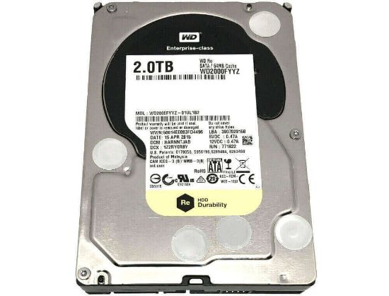 Picture of WD2000FYYZ Western Digital 2TB 7.2K RPM SATA 6GBPS 64MB Buffer Internal Hard Disk Drive | Refurbished