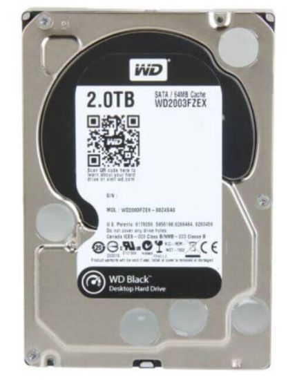 Picture of WD2003FZEX WD Black 2TB 7.2K RPM SATA 6GBps Hard Disk Drive 64MB Buffer 3.5inch Form Factor Low Profile. New Factory Sealed 3 Years WD Warranty.