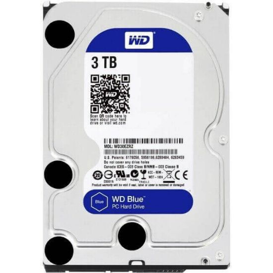 Picture of WD30PURX Western Digital 3TB 7.2K RPM Intellipower SATA 6GBPS 64MB Buffer 3.5Inch Internal Surveillance Hard Disk Drive. New Bulk Pack.