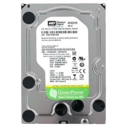 Picture of WD40EURX Western Digital AV 4TB 5.4K RPM SATA 6Gbps Intellipower 64MB Cache 3.5-inch Internal Hard Drive. Refurbished.
