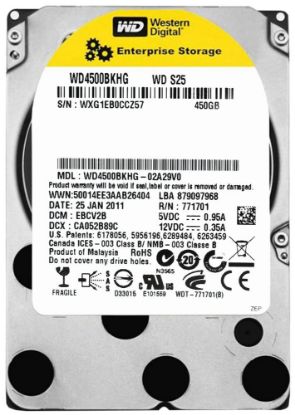 Picture of WD4500BKHG Western Digital SFF 2.5 Inch 6GBPS SAS Hard Drive. New Factory Sealed 3 Years Western Digital Warranty.