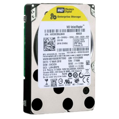 Picture of WD6000HLHX Western Digital Velociraptor 600GB 10K RPM SATA 6GBPS 32MB Buffer 3.5Inch Internal Hard Drive. Refurbished.