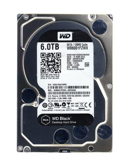 Picture of WD6001FZWX Western Digital Blue 6TB 7.2K RPM SATA 6Gbps HDD. Refurbished.