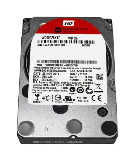 Picture of WD9002BKTG Western Digital Xe 900GB 10K RPM SAS 6Gbps 32MB Cache 2.5-inch Internal Hard Drive. Refurbished. Call.