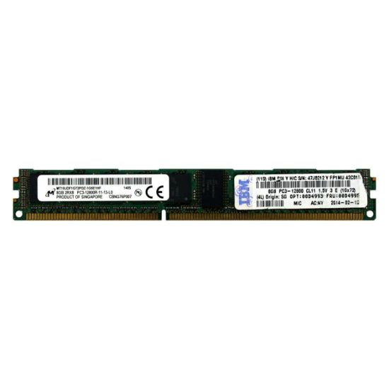 Picture of 00D4993 IBM 8GB 1X8GB PC3-12800 DdDR Ecc 1600MHz Vlp Rdimm 2x8 1.5v Cl11. New Bulk Pack.