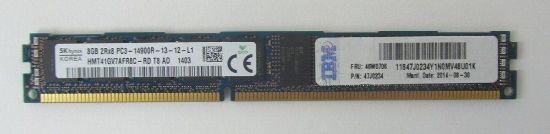 Picture of 46W0706 IBM 8GB 1X8GB Pc3-14900 Ddr3-1866mhz Sdram Ecc Registered Cl13 240-Pin Dimm Vlp Memory Module. New Bulk Pack.