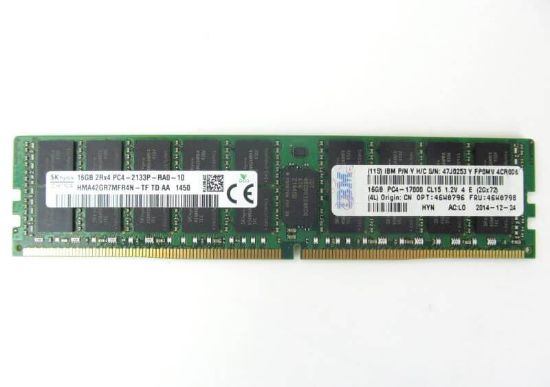 Picture of 46W0795 IBM 16GB 1X16GB Pc4-17000 DDR4-2133MHz SDRAM Dual Rank Cl15 Ecc Registered 288-Pin Genuine Ibm Memory Module For X3550m5 Server. New Factory Sealed 3 Years IBM Warranty.