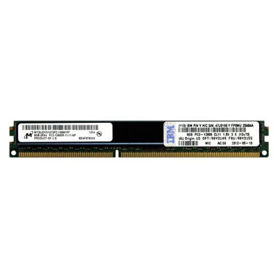 Picture of 90Y3155 IBM 8GB 1X8GB 1600MHz PC3-12800 240Pin DIMM CL11 Lp ECC Fully Buffered Dual Rank X4 Registerd DDR3 SDRAM Memory For Bladecenter. New Bulk Pack.