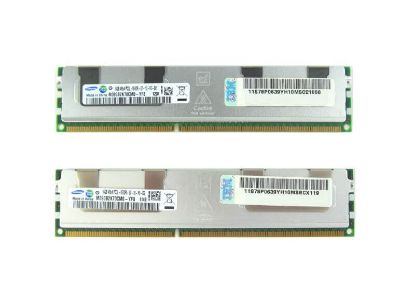 Picture of EM32 IBM 32GB 2X16GB 1066MHZ PC3-8500 240-Pin Quad Rank X4 Cl7 Ecc Registered Vlp DDR3 SDRAM Rdimm Genuine Ibm Memory For Bladecenterserver. New Bulk Pack.