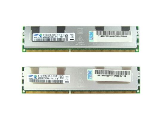 Picture of EM32 IBM 32GB 2X16GB 1066MHZ PC3-8500 240-Pin Quad Rank X4 Cl7 Ecc Registered Vlp DDR3 SDRAM Rdimm Genuine Ibm Memory For Bladecenterserver. New Bulk Pack.