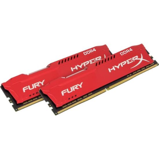 Picture of HX426C16FR/16 Kingston HyperX Fury 16GB DDR4 SDRAM Memory Module 16 GB (2 x 8 GB) DDR4 SDRAM 2666 MHz DDR4-2666/PC4-21300 1.20 V Non-ECC Unbuffered 288-pin DIMM. New Factory Sealed 3 Years Kingston Warranty.