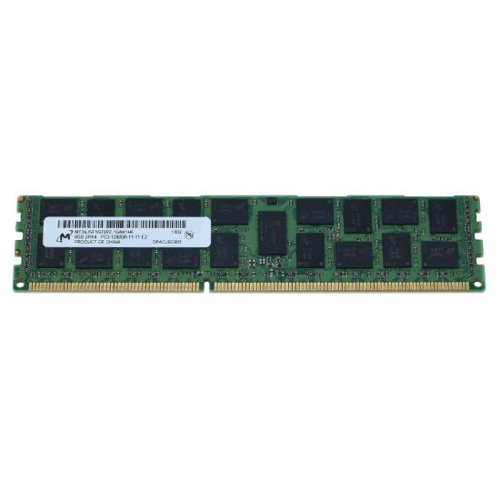Picture of MT36JSF1G72PZ-1G6K1 Micron 8GB 1X8GB 1600MHZ PC3-12800 Ecc Cl11 Registered Dual Rank DDR3 SDRAM Genuine Micron Memory Module. New Bulk Pack.