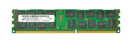 Picture of MT36JSF1G72PZ-1G6M1 Micron 8GB 1X8GB 1600MHZ PC3-12800 Cl11 ECC Registered Dual Rank DDR3 SDRAM 240-Pin DIMM Micron Memory Module. New Bulk Pack.