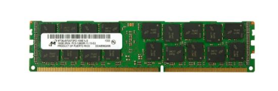 Picture of MT36JSF2G72PZ-1G6 Micron 16GB (1X16GB) 1600MHZ PC3-12800 CL11 ECC Registered Dual Rank DDR3 SDRAM 240-Pin DIMM Memory. New Bulk Pack.