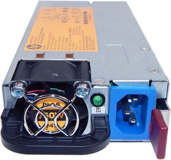 Picture of 660183-001 HP 750-Watts Common Slot High Efficiency Platinum Plus Redundant Hot Swap Switching Power Supply for ProLiant DL380P DL385 Gen8 Server. Refurbished.