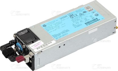Picture of 754377-001 HPE 500W Flex Slot Power Supply Kit For ProLiant DL300 G9. Refurbished.