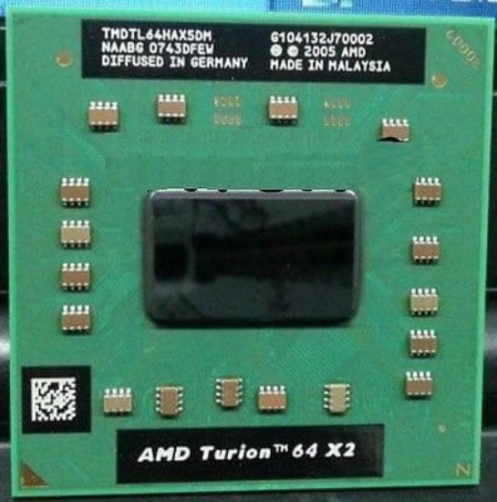 Picture of TMDTL64HAX5DM AMD Turion 64 X2 Technology Tl-64 Dual-Core 2.2GHz 1MB L2 Cache Socket-S1 90NM 35W Mobile Processor. New Bulk Pack.