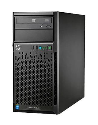 Picture of 835267-P01 HPE Proliant ML10 V2 1X Intel Core-I3 4150/3.5GHz, 8GB DDR3 RAM, 500GB HDD, 4U Tower Server. Refurbished.