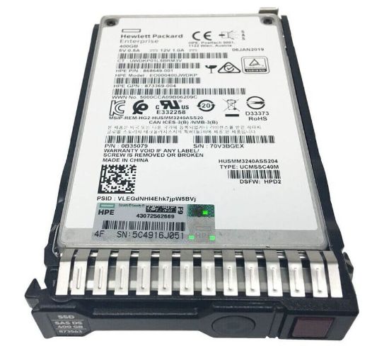 Picture of 872374-B21 HPE SAS 400GB Hot-Plug Digitally Signed Mixed Use SSD | New Bulk Pack