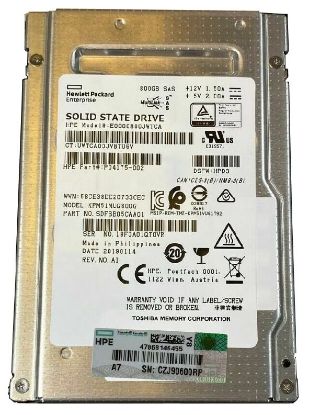 Picture of KPM51MUG800G Toshiba 800GB SAS 12GBPS 2.5inch Sff Write Intensive SC SSD | Refurbished | HPE OEM