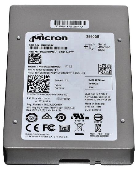 Picture of MTFDJAL3T8MBU Micron 3.84TB SAS 12GBPS Read Intensive Mlc Internal SSD | Dell OEM
