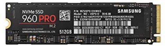 Picture of MZ-V6P512 SAMSUNG 960 Pro M.2 2280 512gb Pci Express 3.0 X4 (nvme) Internal SSD | Refurbished