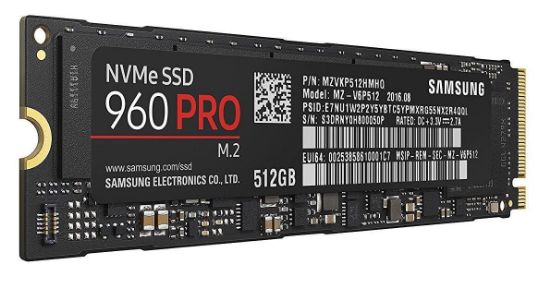 Picture of MZ-V6P512BW SAMSUNG 960 Pro M.2 2280- 512gb PCIE 3.0 X4 (nvme) -M.2 Card SSD | Refurbished