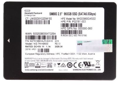 Picture of MZ7KH960HAJR-00AH3 Samsung 960GB SATA 6GBPS 2.5inch Mixed Use Enterprise SSD | Brand New | HPE OEM