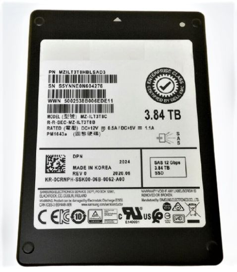 Picture of MZILT3T8HBLSAD3 Samsung 3.84TB SAS 12GBPS 2.5Inch Read Intensive TLC Enterprise Internal SSD | Refurbished | Dell OEM