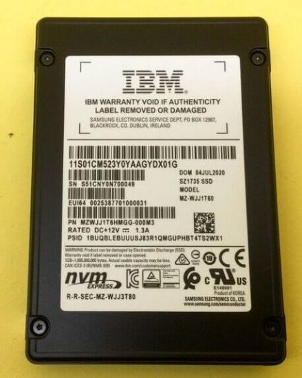 Picture of MZWJJ1T6HMGG-000M3 Samsung SZ1735 1.6TB Nvme PCI-Express U.2 2.5 Inch Internal SSD | IBM OEM | Brand New