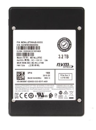 Picture of MZWLL3T2HAJQ-000D3 Samsung Pm1725b 3.2TB 2.5inch Pci Express 3.0 X4 nvme Internal SSD | Refurbished | Dell OEM