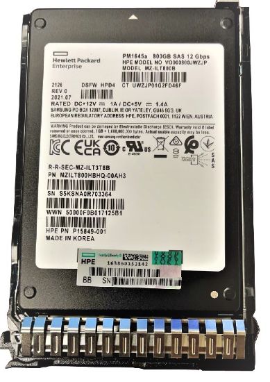 Picture of P15849-001 HPE 800GB SAS 12GBPS 2.5in SSD | New Sealed Spare