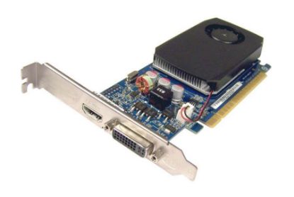 Picture of 632920-001 HP NVIDIA GeForce GT420 2GB GDDR3 PCIE 2.0 X 16 Graphics Card W/O Cable For Elite Microtower /Minitower Desktop PC. Refurbished.